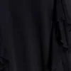 Etta Ruffle Slinky Maxi Dress – Black