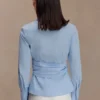 Eugenia Wrap Cotton Shirt – Blue Eugenia Wrap Cotton Shirt – Blue