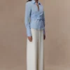 Eugenia Wrap Cotton Shirt – Blue Eugenia Wrap Cotton Shirt – Blue