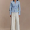 Eugenia Wrap Cotton Shirt – Blue Eugenia Wrap Cotton Shirt – Blue