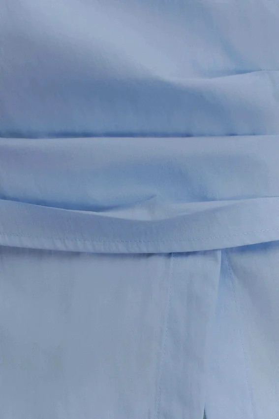 Eugenia Wrap Cotton Shirt – Blue Eugenia Wrap Cotton Shirt – Blue