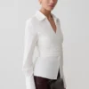 Eugenia Wrap Cotton Shirt – White Eugenia Wrap Cotton Shirt – White