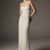 Eva Hand Beaded Pearl & Lace Maxi Dress – White Eva Hand Beaded Pearl & Lace Maxi Dress – White