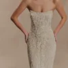Eva Hand Beaded Pearl & Lace Maxi Dress – White Eva Hand Beaded Pearl & Lace Maxi Dress – White