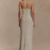 Eva Hand Beaded Pearl & Lace Maxi Dress – White Eva Hand Beaded Pearl & Lace Maxi Dress – White