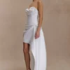 Evianna Strapless Gathered Mini Dress – White