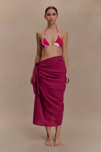 Evie Cotton Sarong – Wine