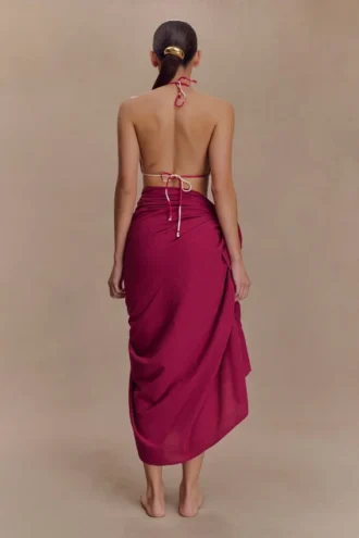 Evie Cotton Sarong – Wine