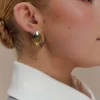 Felicity Mixed Metal Oval Earrings – Gold
