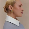 Felicity Mixed Metal Oval Earrings – Gold