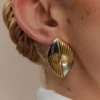 Felicity Mixed Metal Oval Earrings – Gold