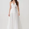 Fiona Linen Halter Maxi Dress – White Fiona Linen Halter Maxi Dress – White