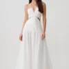 Fiona Linen Halter Maxi Dress – White Fiona Linen Halter Maxi Dress – White