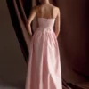 Florence Strapless Belted Maxi Dress – Baby Pink Florence Strapless Belted Maxi Dress – Baby Pink