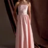 Florence Strapless Belted Maxi Dress – Baby Pink Florence Strapless Belted Maxi Dress – Baby Pink