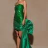 Franka Strapless Bow Mini Dress – Emerald Franka Strapless Bow Mini Dress – Emerald