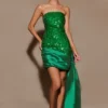 Franka Strapless Bow Mini Dress – Emerald Franka Strapless Bow Mini Dress – Emerald
