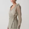 Frankie Organza Cross Over Shirt – Smoke Frankie Organza Cross Over Shirt – Smoke