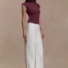 Freesia High Neck Sleeveless Top – Mahogany