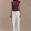 Freesia High Neck Sleeveless Top – Mahogany