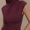 Freesia High Neck Sleeveless Top – Mahogany
