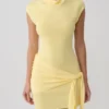 Freida Knit Mini Dress With Sash – Lemon Freida Knit Mini Dress With Sash – Lemon
