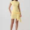 Freida Knit Mini Dress With Sash – Lemon Freida Knit Mini Dress With Sash – Lemon