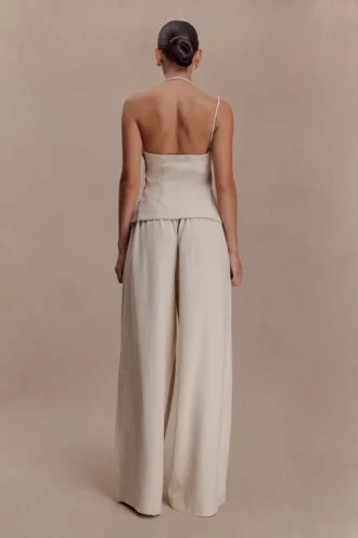 Gabby Straight Leg Linen Pants – Natural
