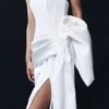 Galia Satin Corset Gown – White