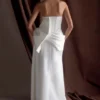 Galia Satin Corset Gown – White