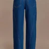 Georgette Mid Rise Paneled Denim Jeans – Dark Blue Georgette Mid Rise Paneled Denim Jeans – Dark Blue