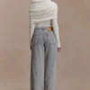Mazie Asymetrical Cashmere Blend Long Sleeve Knit Top – Ivory Mazie Asymetrical Cashmere Blend Long Sleeve Knit Top – Ivory