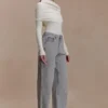 Mazie Asymetrical Cashmere Blend Long Sleeve Knit Top – Ivory Mazie Asymetrical Cashmere Blend Long Sleeve Knit Top – Ivory