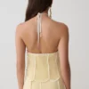 Georgia Panelled Halter Sleeveless Top – Butter Georgia Panelled Halter Sleeveless Top – Butter