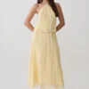 Georgia Panelled Halter Sleeveless Top – Butter Georgia Panelled Halter Sleeveless Top – Butter