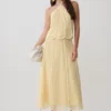 Georgia Panelled Halter Sleeveless Top – Butter Georgia Panelled Halter Sleeveless Top – Butter