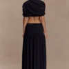 Georgina Chiffon Midi Dress – Black