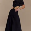 Georgina Chiffon Midi Dress – Black