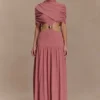Georgina Chiffon Midi Dress – Burnt Rose Georgina Chiffon Midi Dress – Burnt Rose