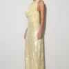 Gertrud Sequin Halter Maxi Dress – Lemon Gertrud Sequin Halter Maxi Dress – Lemon