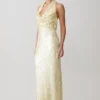 Gertrud Sequin Halter Maxi Dress – Lemon Gertrud Sequin Halter Maxi Dress – Lemon
