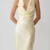 Gertrud Sequin Halter Maxi Dress – Lemon Gertrud Sequin Halter Maxi Dress – Lemon