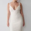 Gia Bandage Knit Midi Dress – Ivory
