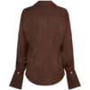 Gia Long Sleeve Satin Shirt – Chocolate Gia Long Sleeve Satin Shirt – Chocolate