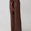 Gia Wrapped Tie Satin Pants – Chocolate Gia Wrapped Tie Satin Pants – Chocolate