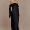 Giselle Off Shoulder Cowl Neck Maxi Dress – Black Giselle Off Shoulder Cowl Neck Maxi Dress – Black