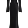 Giselle Off Shoulder Cowl Neck Maxi Dress – Black Giselle Off Shoulder Cowl Neck Maxi Dress – Black