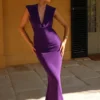 Giulia Chiffon Draped Maxi Dress – Purple Giulia Chiffon Draped Maxi Dress – Purple