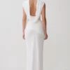 Giulia Chiffon Draped Maxi Dress – White Giulia Chiffon Draped Maxi Dress – White