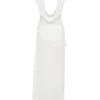 Giulia Chiffon Draped Maxi Dress – White Giulia Chiffon Draped Maxi Dress – White